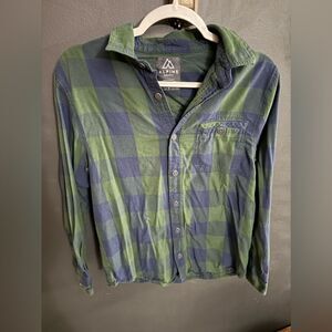 Alpine Design Men's Button Down Flannel Shirt Size Small Blue Green